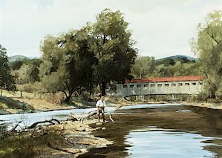 Brett James Smith (b. 1958) Fishing Bridge