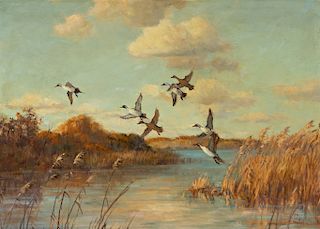 Frank Vining Smith (1879-1967) Startled Ducks