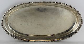 SILVER. Chinese Export Zee Sung Silver Tray.