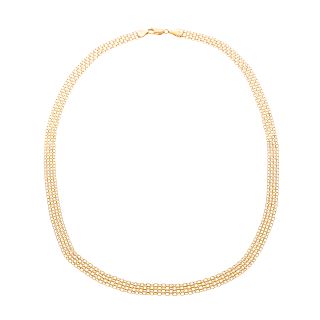 A Ladies Italian Woven Necklace in 14K Gold