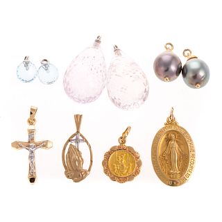 An Assortment of Gold Charms & Earring Pendants