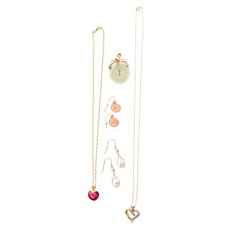 An Assortment of Gemstone Earrings & Pendants