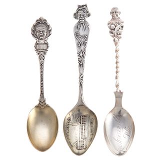 A Trio of Black American Sterling Souvenir Spoons
