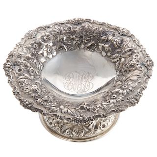 Stieff "Rose" Repousse Sterling Silver Compote