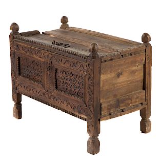Middle Eastern Carved Softwood Coffer