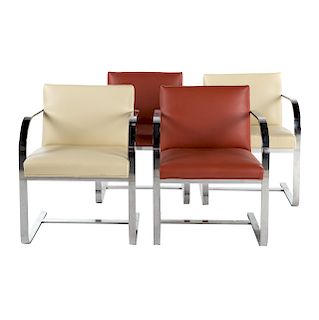 Four Ludwig Mies van der Rohe Brno Style Armchairs