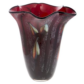 American Cased Art Glass Vase