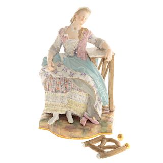 Meissen Porcelain Figure, The Love Letter