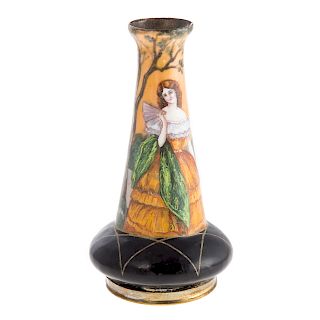 French Enamel Vase by Gamet