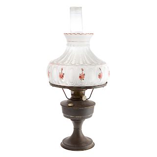 Aladdin Brass Kerosene Lamp & Glass Shade