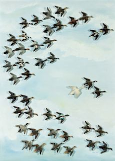 Forty-Three Miniature Flying Waterfowl, Oliver "Tuts" Lawson (b. 1938)