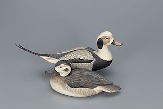 Long-Tailed Duck Pair of Decoys, Oliver "Tuts" Lawson (b. 1938)