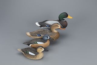Blue-Winged Teal and Mallard Pairs, Charlie "Speed" Joiner (1921-2015)