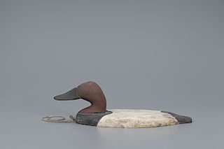 Canvasback Wooden Wing Duck Decoy, J. Evans McKinney (1913-2000)