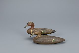 Cork Green-Winged Teal Decoys, Capt. George W. Combs Sr. (1911-1992)