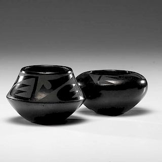 Tonita Martinez Roybal (1892-1945) and Juan Roybal (1896-1900) San Ildefonso Blackware Bowls Deaccessioned from a Midwestern Museum  