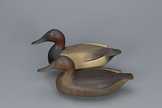 Rare Pair of Canvasback Decoys, Charles H. Perdew (1874-1963)