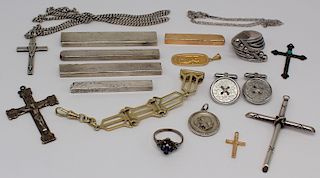 JEWELRY. Assorted Gold and Silver, Including Bars.