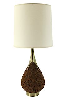 Laurel Cork and Brass Lamp