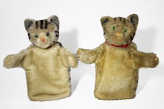 Pair of Vintage Steiff Cat Puppets