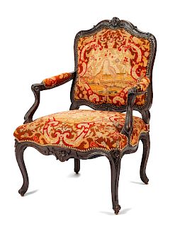 A Louis XV Style Needlepoint Upholstered Armchair