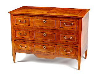 A French Neoclassical Style Marquetry Chest of Drawers