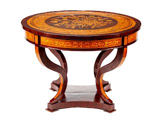 A French Neoclassical Style Marquetry Center Table