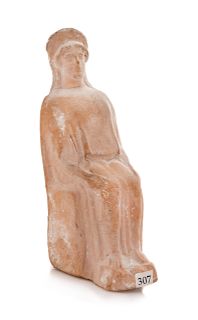 A Greek Terra Cotta Seated Female Figure
