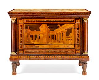 A North Italian Neoclassical Marquetry Commode