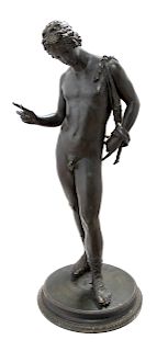 A Grand Tour Bronze Figure of Narcissus (Late 19th/Early 20th Century)