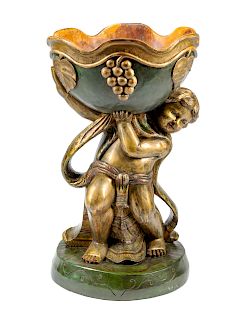 A Venetian Carved and Polychromed Figural Jardinière