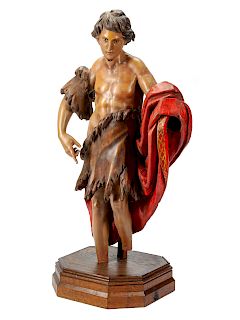 A Continental Carved and Polychromed Figure