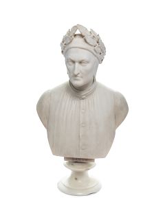 A Continental Marble Bust of Dante