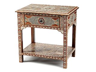 A Moorish Style Mother-of-Pearl Inlaid Side Table
