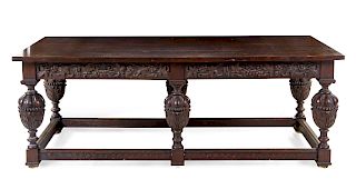 A Jacobean Style Oak Refectory Table