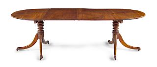 A George III Mahogany Double Pedestal Dining Table