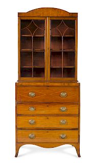 A George III Style Mahogany Secretary Bookcase