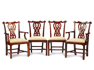 A Set of Ten George III Style Dining Chairs