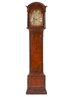 An English Walnut Tall Case Clock