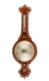 A Victorian Mother-of-Pearl Inlaid Barometer