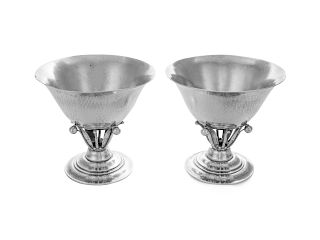 A Pair of Danish Silver Footed Bowls
