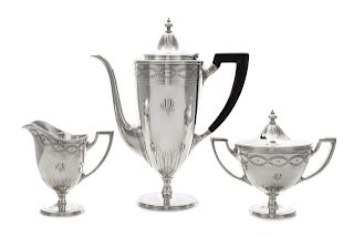 An American Silver Three-Piece Coffee Set