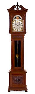 An American Mahogany Tall Case Clock