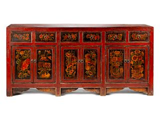 A Chinese Painted Sideboard