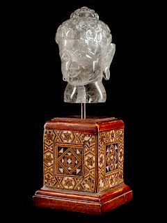 A Chinese Carved Rock Crystal Buddha 
