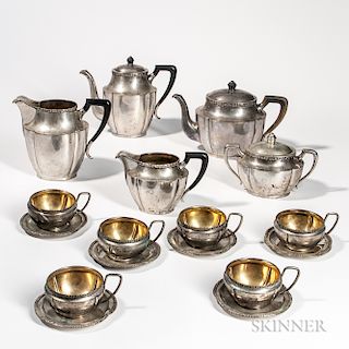 Eleven-piece Austrian .800 Silver Tea and Coffee Service