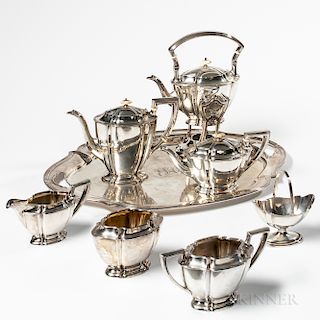 Seven-piece Watson Sterling Silver Tea and Coffee Service