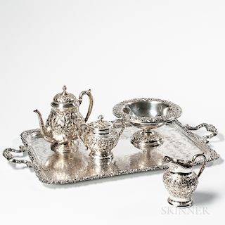 Three-piece Fisher Sterling Silver Tea Service