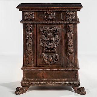 Baroque-style Carved Walnut Cabinet