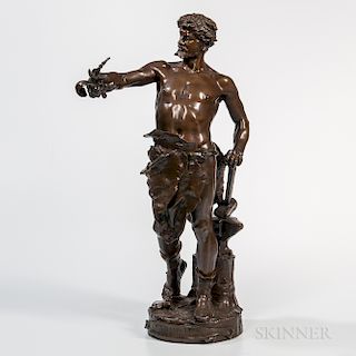 Eugene Marioton (French, 1854-1933)    Bronze Figure of a Blacksmith